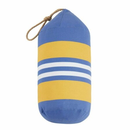 PUESTA EN ESCENA 14.5 x 7 in. Navy Yellow Stripe Buoy SHP Printed Pillow PU3115576